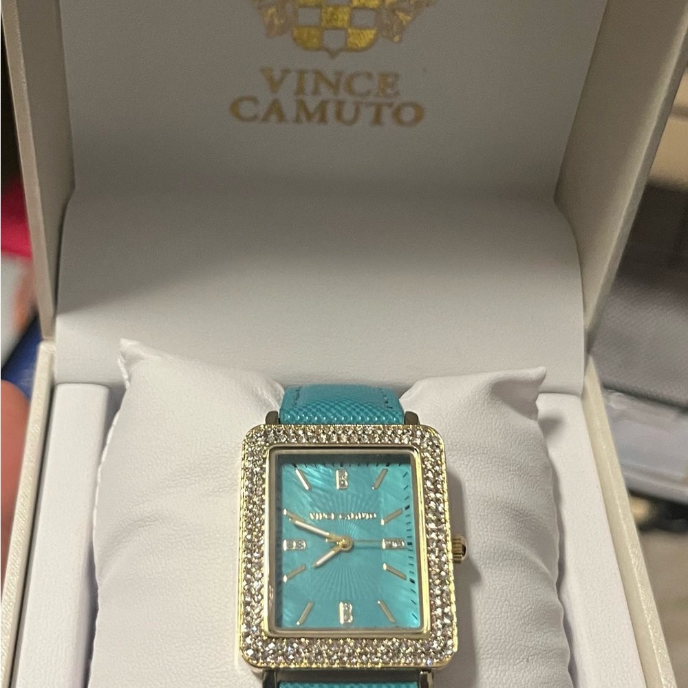 Vince Camuto Blue and Gold Watch with Elegant Design